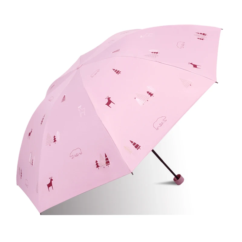 

Small Rain Women Umbrella Free Shipping Foldable Strong Windproof Umbrella Print Fabric Paraguas Plegable Outdoor Parasol EA60YS