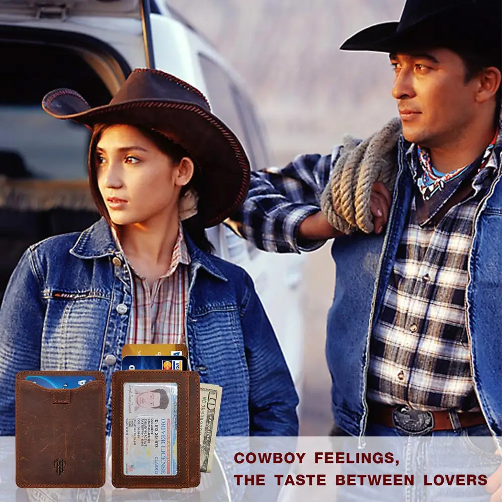 Маленький держатель для кредитных карт мужчин из натуральной кожи id card clip