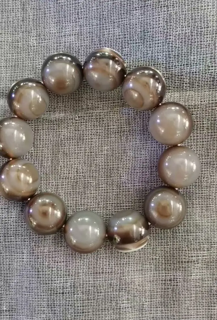 16 мм изысканные тибетские бусины дзи браслет Carven с фигуркой панды халцедон