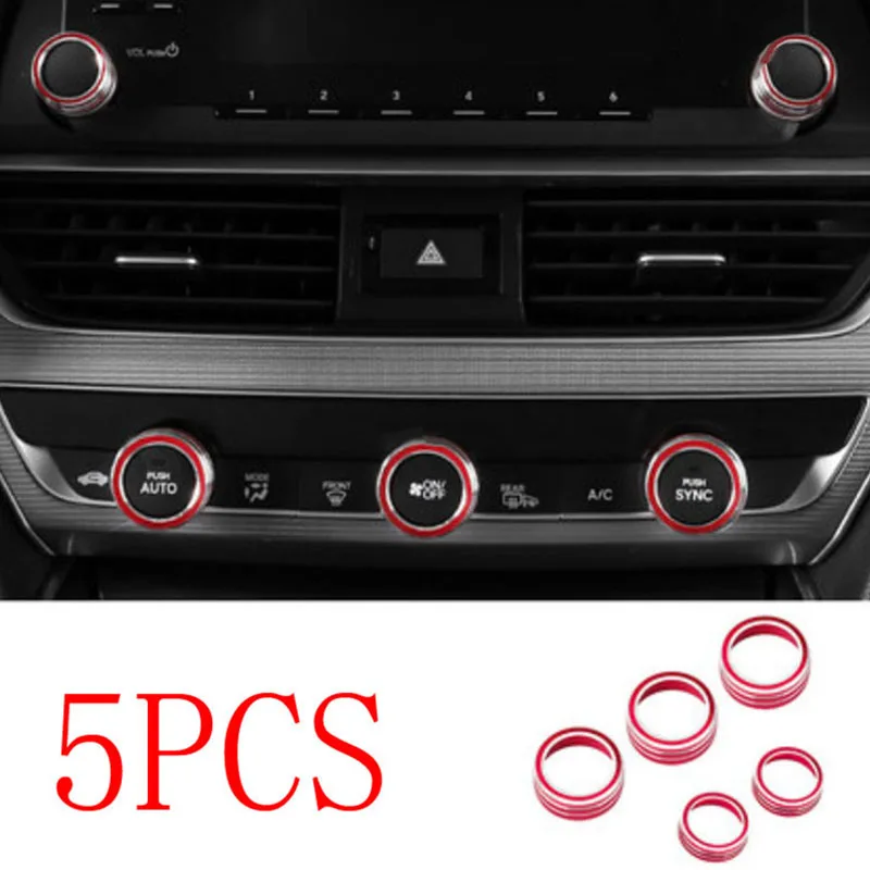 Ручка для салона автомобиля кольцо крышки красный украшения аллюминиевой