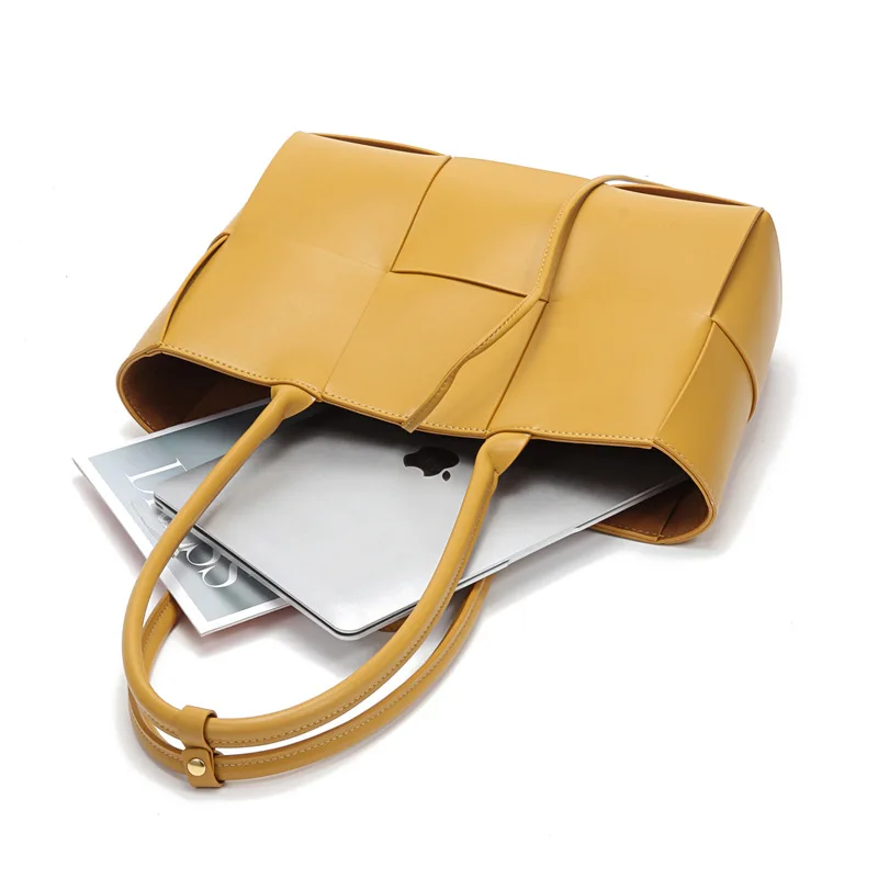 

LIKETHIS Luxury Brand Bag for Women 2021 Trend Yellow Genuine Leather Handbag Composite Purse Bag Spring Fashion Tote Bags Bolso