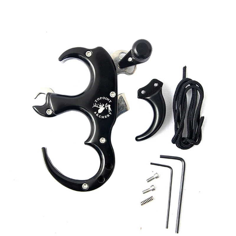 Topoint Bow Release 3/4 Finger Can Be Change Aluminum Alloy Archery Aid Automatic Caliper Release for Target Compound Bow