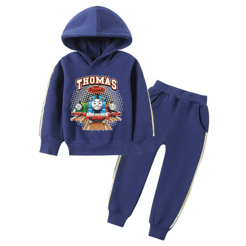 Children's clothing spring and autumn winter thickened hooded plus velvet sweater knitted cotton two-piece suit | Детская одежда и