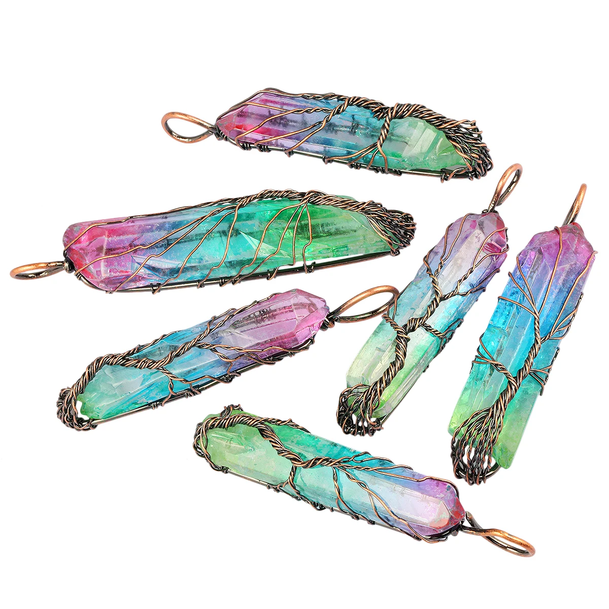 

Raw Rock Quartz Crystal Point Pendant Necklace Healing Reiki Jewelry