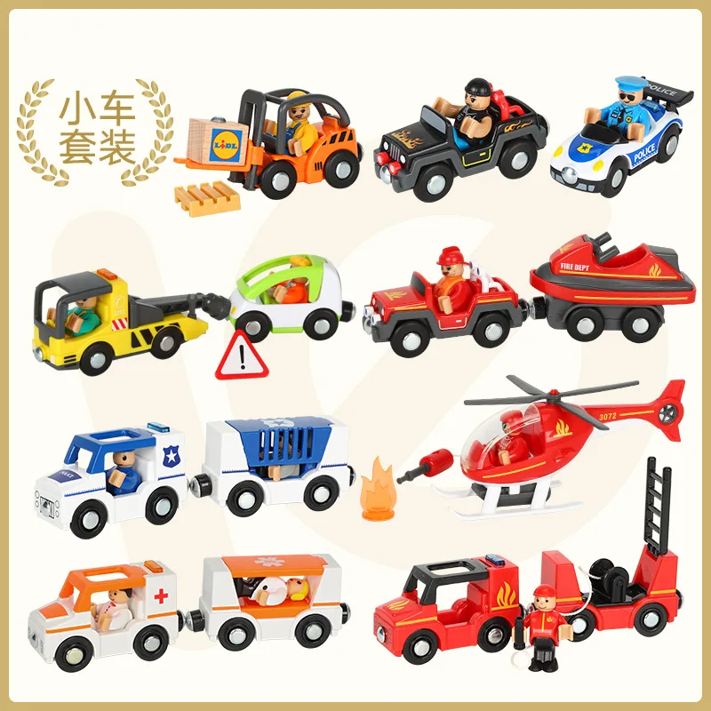 

Multifunctional Magnetic Scene Railway Ambulance Police Trailer Forklift Engineer Aircraft Compatible Brand Wooden Track