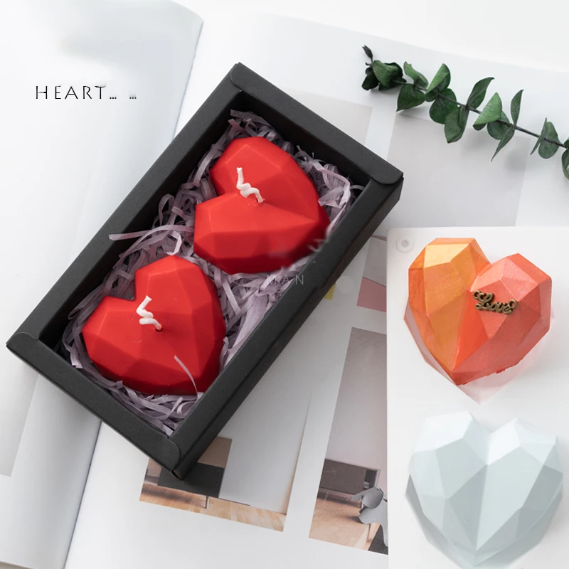 3D 8-Chamber Love Candle Silicone Mold DIY Heart Aromatic Candle Making Soap Resin Mold Wedding Gifts Craft Supplies Home Decor