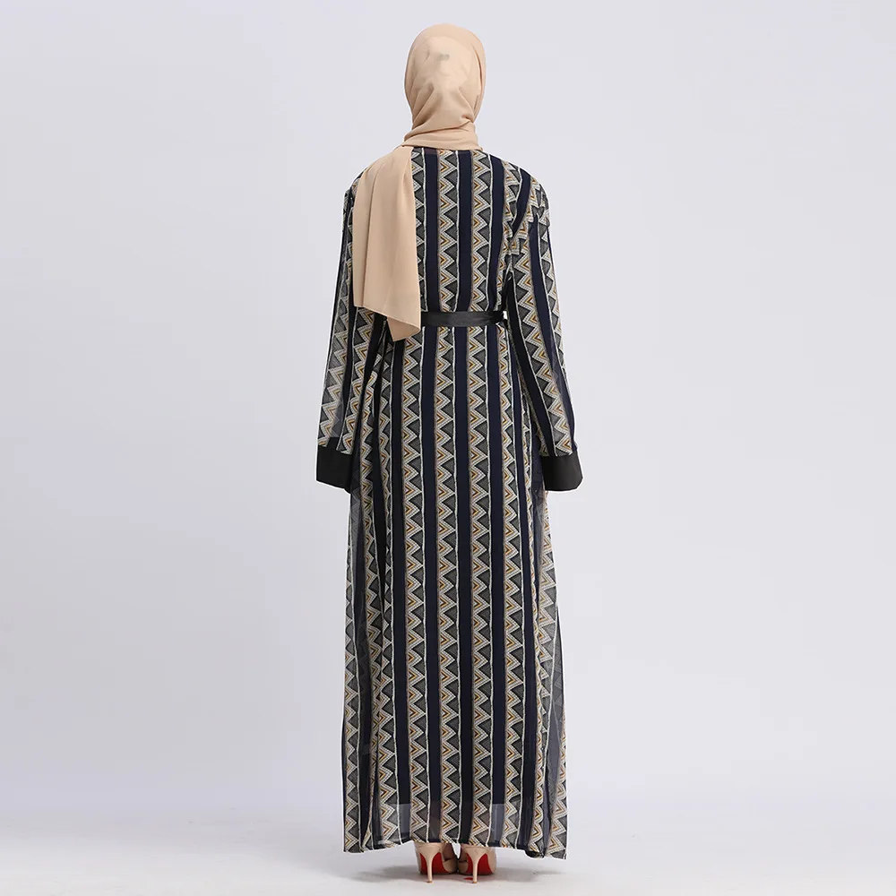 Женское кимоно с геометрическим принтом винтажное платье в мусульманском стиле |