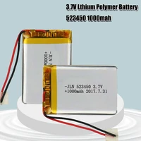 3 7V 1000mAh 523450 Polymer Lithium Rechargeable Battery Li-ion Battery for Smart Phone DVD MP3 MP4 Led Lamp