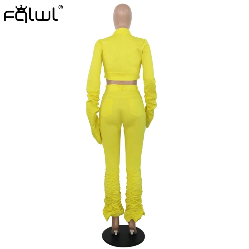 Женский комплект из двух предметов FQLWL Клубная одежда джинсовые куртки с длинным