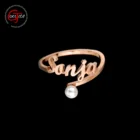 Goxijite, персонализированное кольцо с жемчугом для влюбленных, оригинальная табличка, регулируемые кольца из нержавеющей стали, Подарок на годовщину