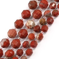 faceted natural red jasper stone round loose spacer beads for jewelry making supplier diy bracelet material 8mm 10mm 15