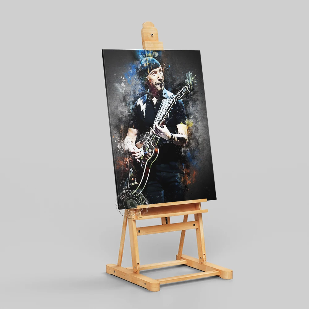 Плакат с гитаристом Дэвида Хоуэлла Эванса The Edge U2 Rock Поклонники группы собирать