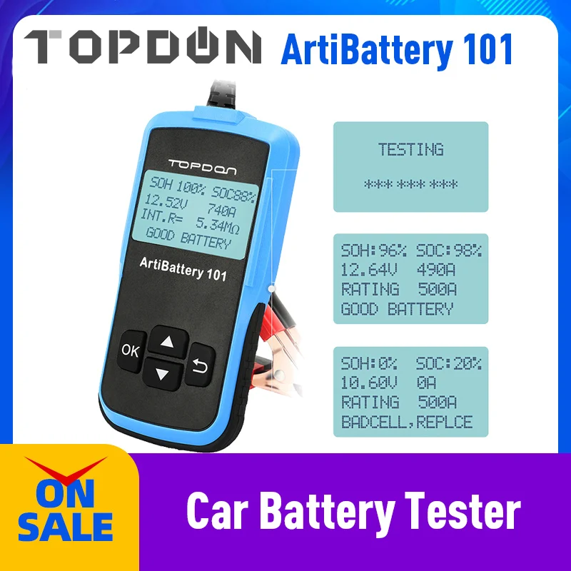 Автомобильный Батарея Тесты er 12V TOPDON AB101 2000CCA батареи автомобильной анализатор