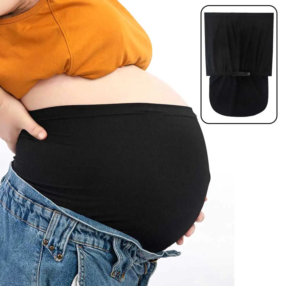 

For Pregnancy Maternity Tummy Brace Abdomen Support Elastic Lifting With Pants Extenders Adjustable Seamless Belly Band Pelvis