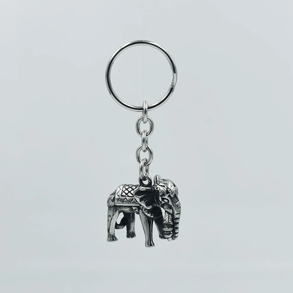 

New Stainless Steel Keyring Animal 3D Elephant Pendant 316l Titanium Steel Direct Sales Jewelry Accessories Fashion Gift