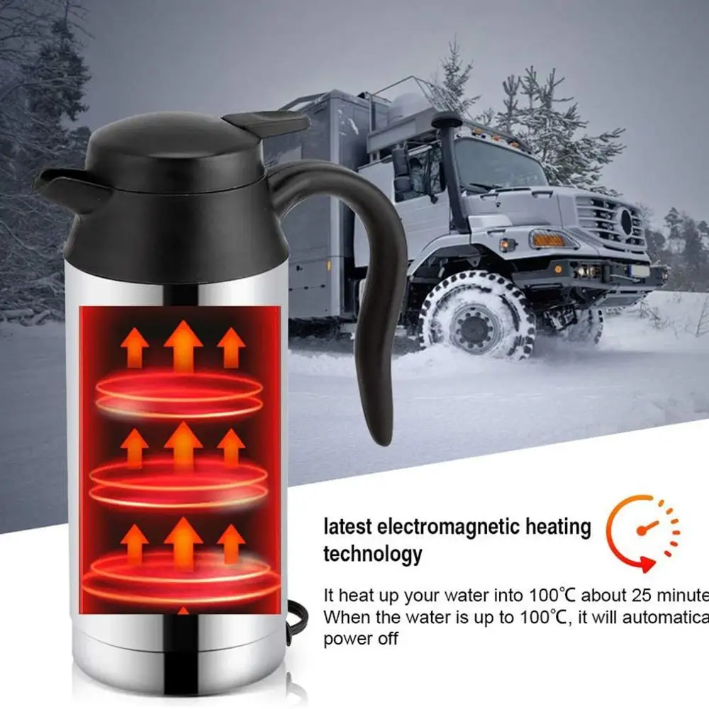 

Universial Portable Car Kettle Stainless Steel Heating Travel For Coffee Cup Water Bottle Boiling Cup Large Capacity