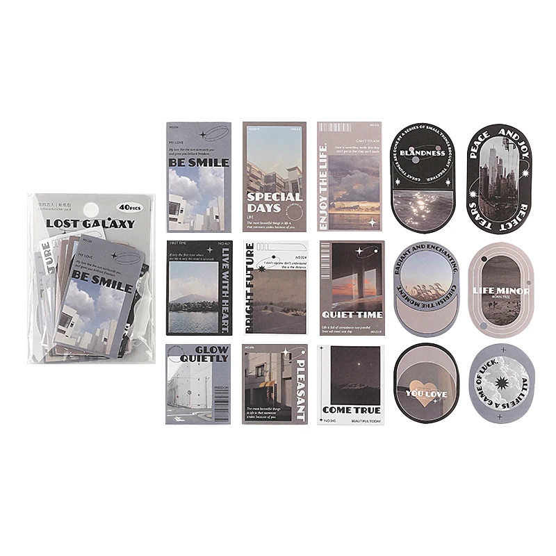 

40pcs/pack Beautiful Stickers aesthetic Decor Scrapbooking notebooks Diary Album Stationery Sticker Diy Creativity supplies