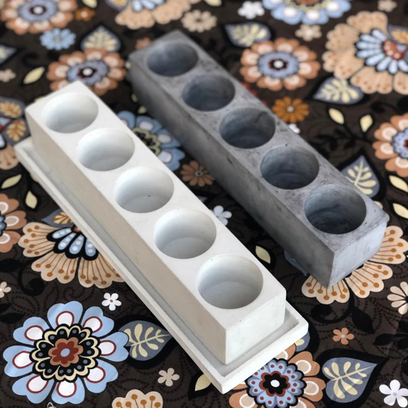 Силиконовые формы для цветочных горшков 5 полостей мини-суккулентные растения