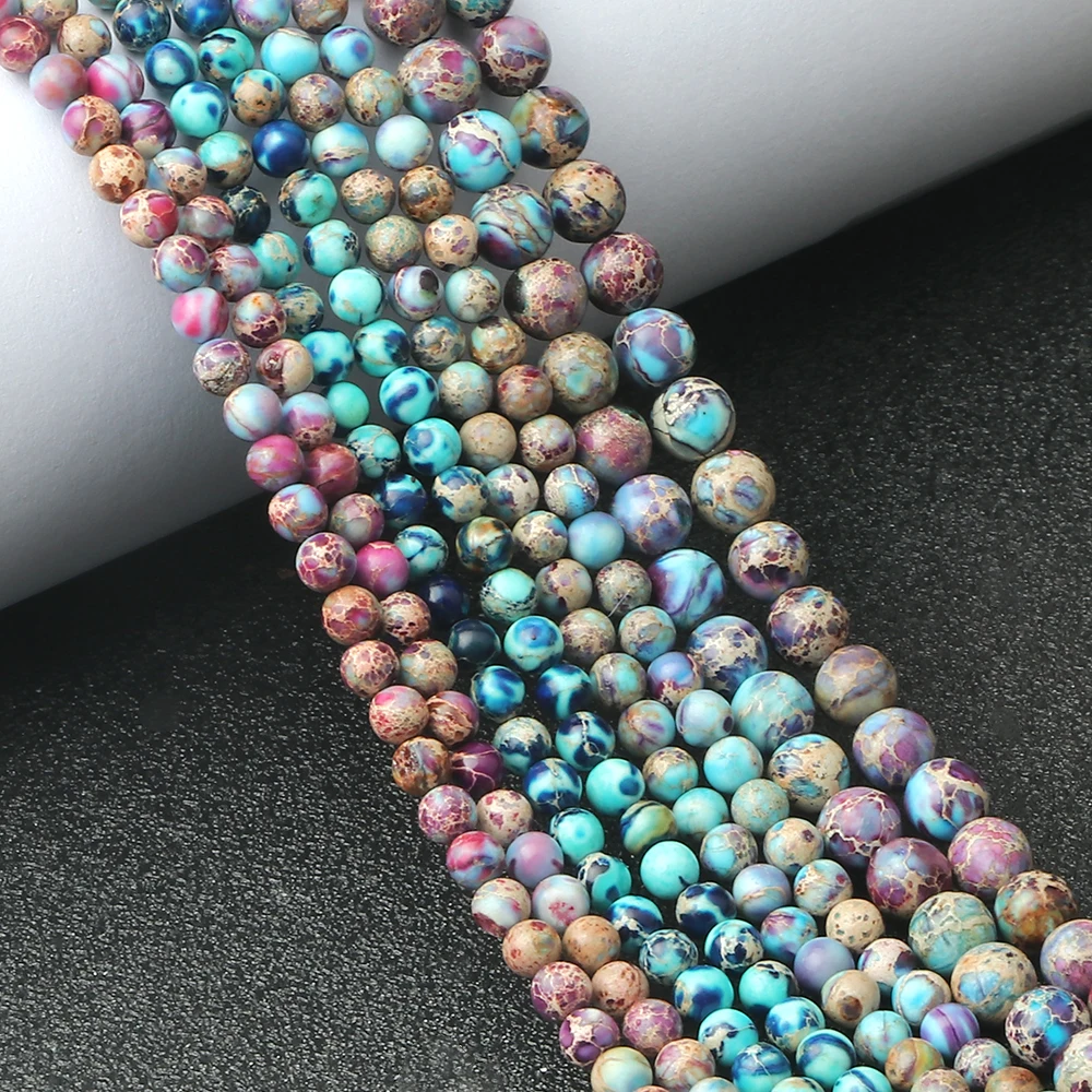 

Wholesale Natural Multi-Color Round Loose Stone For Jewelry Diy Making Accessories Charm Bracelet Necklace Women Men Friend Gift