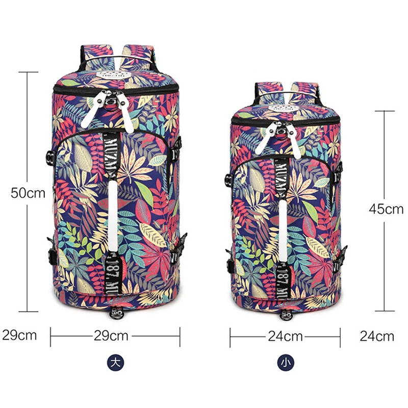 Рюкзак женский тканевый с цветочным принтом водонепроницаемый ранец для