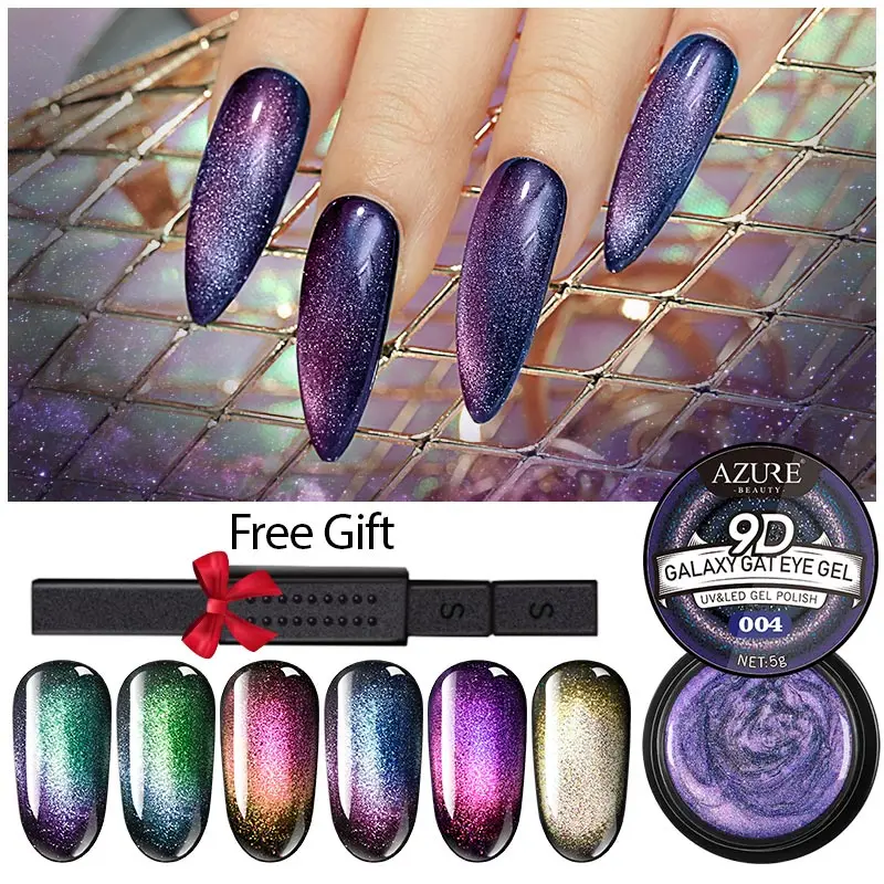 Modelones 7 шт./лот Хамелеон кошачий глаз светодиодный Гель-лак для ногтей впитывающий