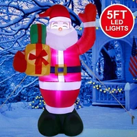ourwarm 5ft christmas inflatables lighted santa claus yard decorations for indoor and outdoor garden party supplies