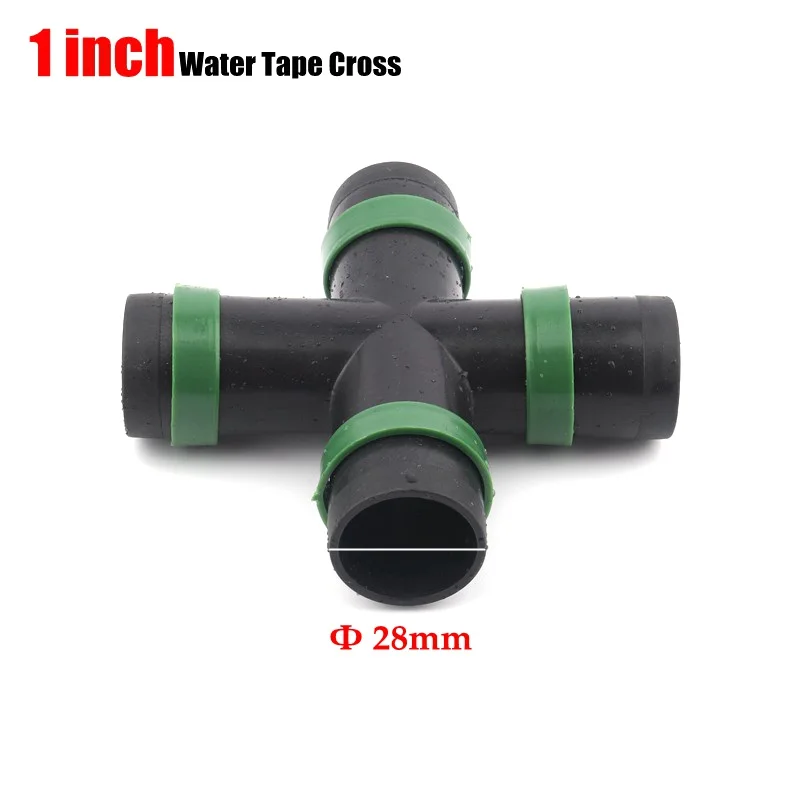 " Φ28mm 2" Φ50mm тонкий мягкий спрей лента соединитель клапан микро орошения водопровод капельного шланга соединения фитинги для труб - Цвет: 1Inch Cross