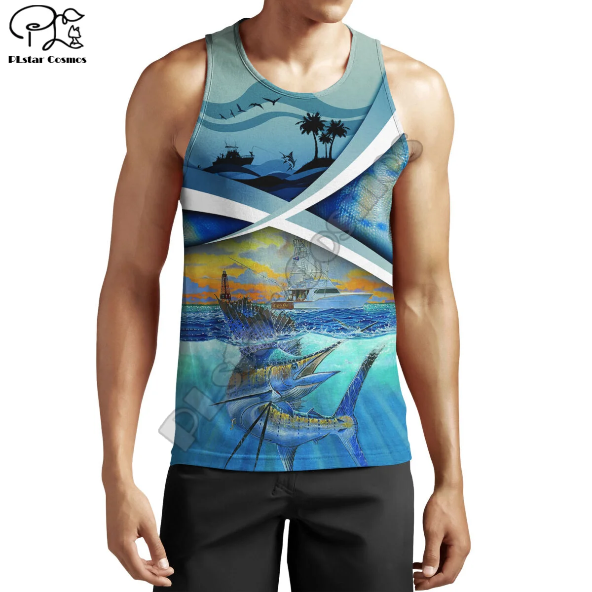 

Tessffel Newest Bass Marlin Fishing Fisher Tattoo 3DPrint Men/Women Summer Streetwear Harajuku Vest Casual Sleeveless TankTop A1