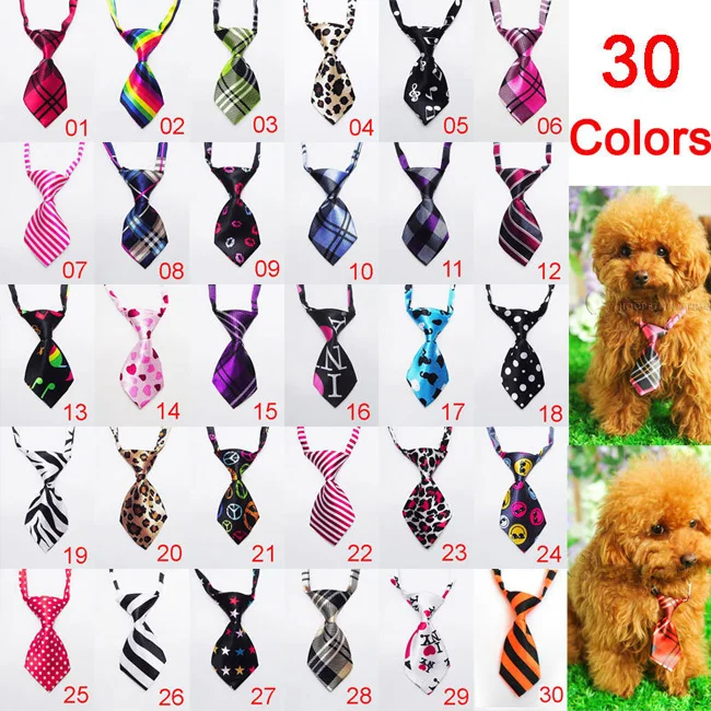 

30 Colors Adjustable Puppy Cat Neckties Grooming Bows Necktie Straps Dog Bow Tie