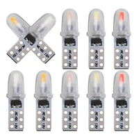 10pcs t5 led bulb w3w w1 2w car auto lamp 3014 chips wedge light instrument dashboard lamp indicator signal bulbs dc 12v 6000k