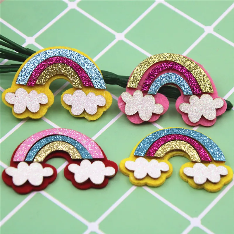 

Non-woven Cloth Sequins patches rainbow Appliques for Clothes Sewing Supplies Diy Craft
