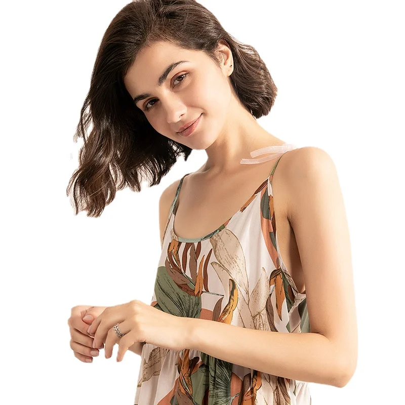

2021 New Ladies Pajamas Set Cartoon Banana Leaves Printed Women Comfort Loose Homewear Large Size Femme Sleepwaear
