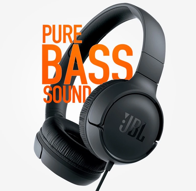 JBL T500 проводной чистый бас наушники спортивные игры тренажерный зал гарнитура складная 1-кнопочный пульт светильник с микрофоном для iPhone