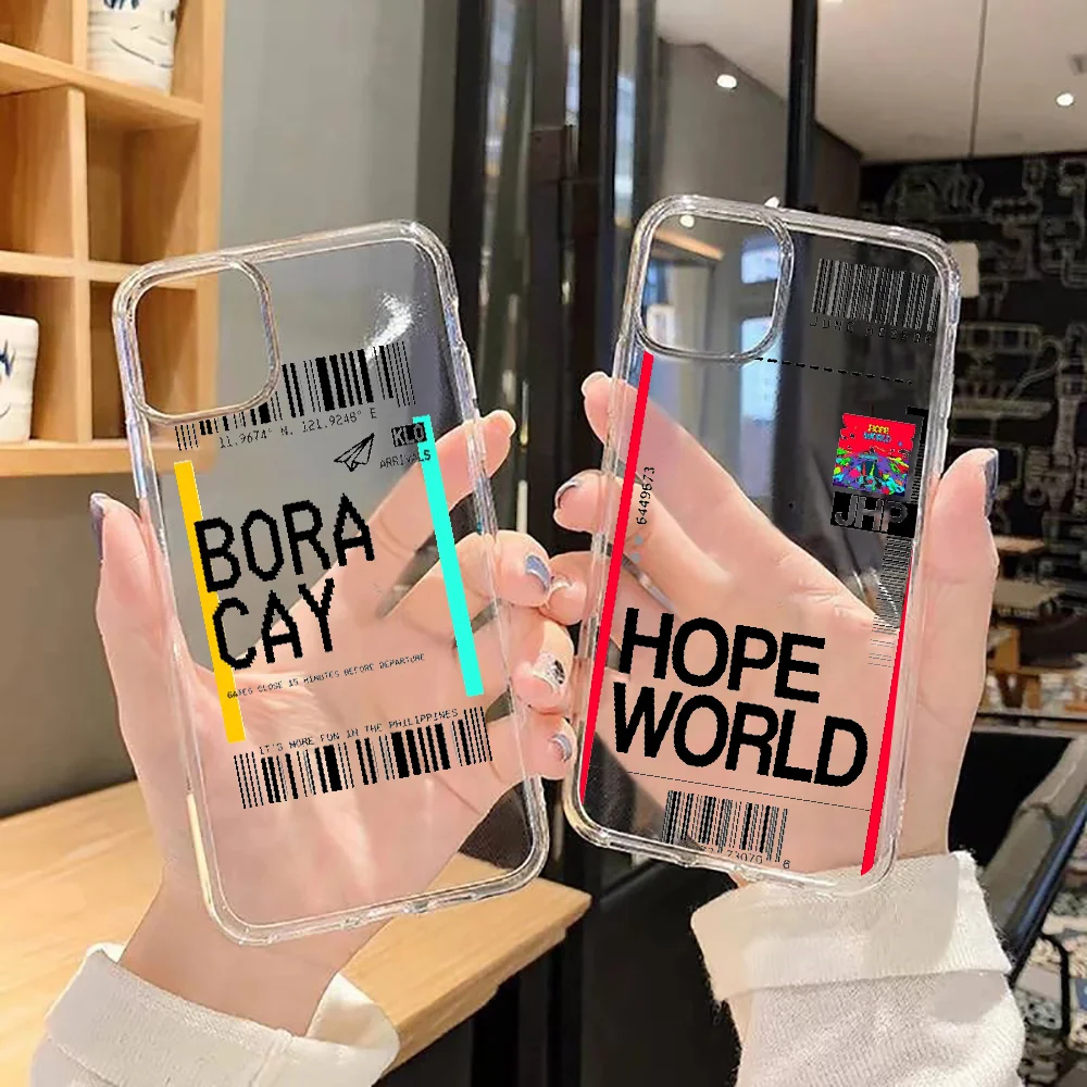 Чехол для телефона с изображением билета самолета и надписи Hope World iphone 5 5s se 2 6 6s 7 8