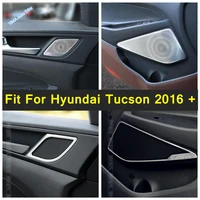 lapetus accessories fit for hyundai tucson 2016 2020 car door up bottom audio speaker decor cover loudspeaker trim sequins