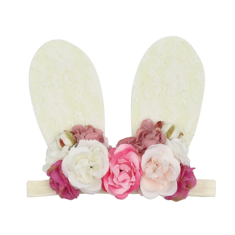 

10 шт./лот ободки для волос с кроличьими ушками и цветами тиары Детские ободки для волос вечерние аксессуары для волос в подарок