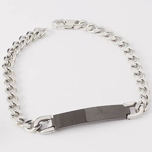 Dolaime New Arrival ID Bracelets Link Chain Women Fashion Cut Cuban Men Jewelry 21CM 7MM | Украшения и аксессуары