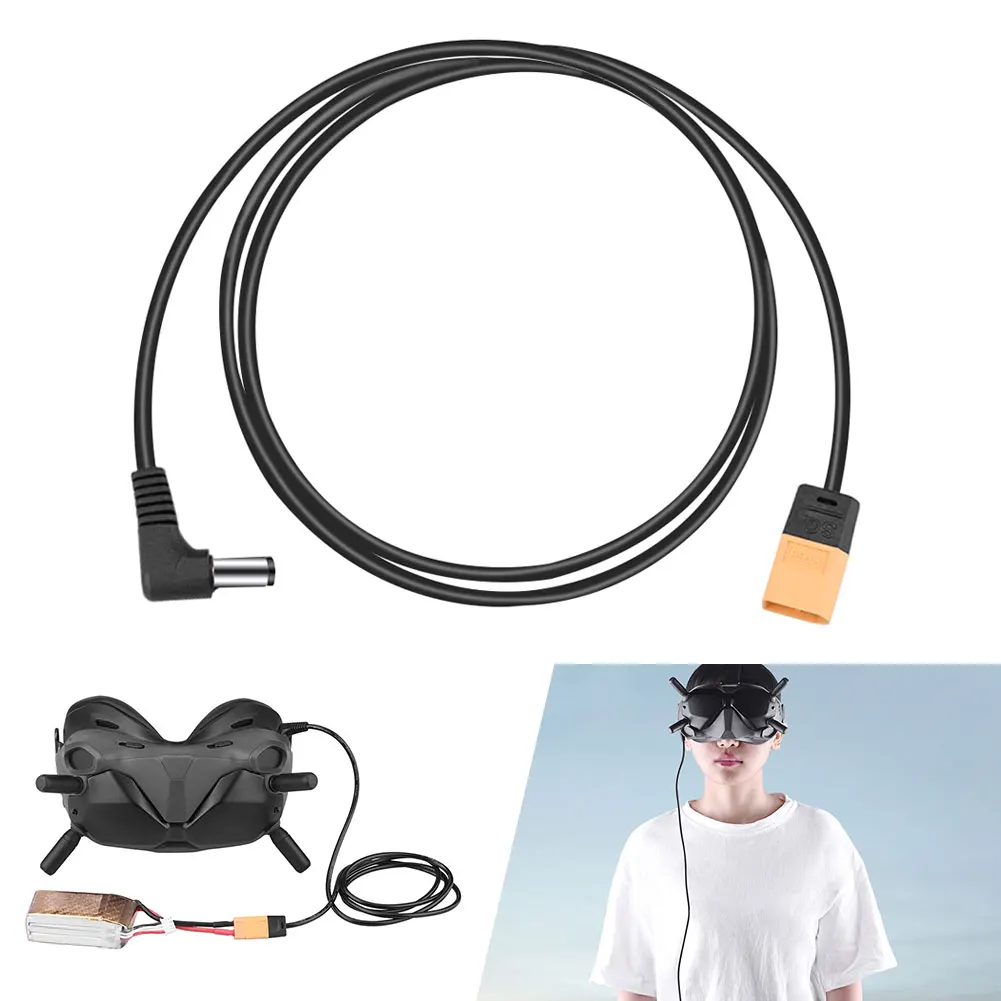 

FPV Goggles Power Cable XT60 To DC For DJI FPV Goggles V2, FPV Goggles Battery 1.2M/47inch