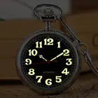 Механические Автоматические карманные часы со светящимися цифрами, с автоподзаводом, роскошные флуоресцентные часы с цепочкой-змеиным браслетом