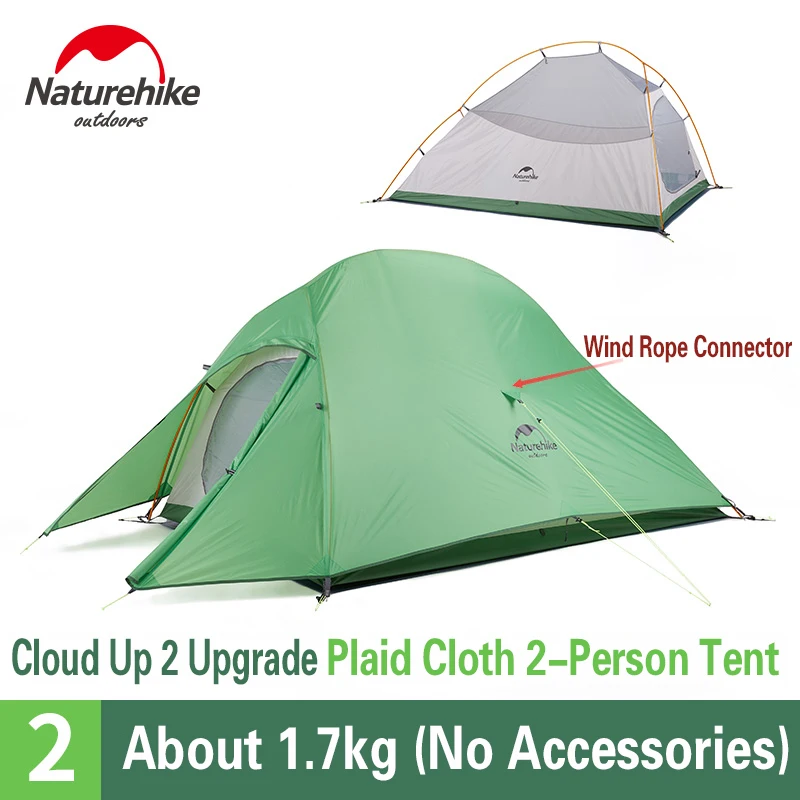 Billig Naturehike Verbesserte Wolke Bis 2 Camping Zelt 2 Person 20D / 210T Ultraleicht Reise Zelt Doppel Schicht Wasserdichte Outdoor Ausrüstung