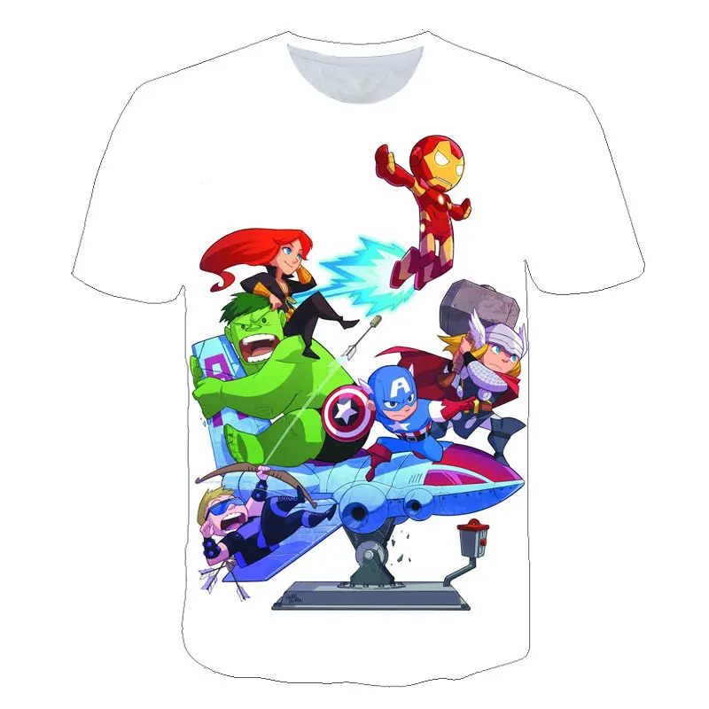 Повседневная детская футболка с 3D супергероем Железный человек Короткими
