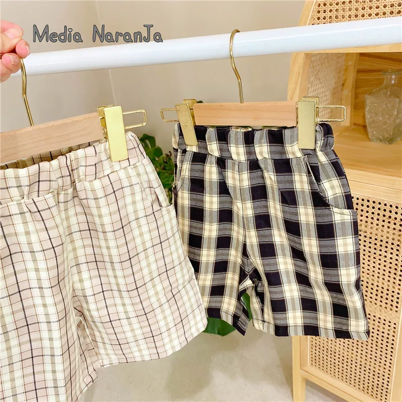 

2021 summer baby boys plaid shorts children short pants