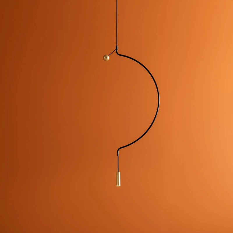 

Железный подвесной светильник в стиле пост-модерн с U-образной линией, лампа для столовой, спальни, домашняя декоративная Подвесная лампа дл...