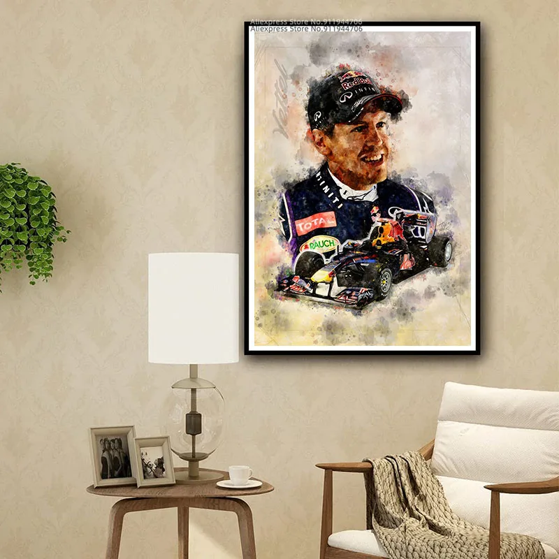 Портреты всемирно известных водителей и их спортивных гоночных автомобилей