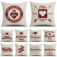 fashion valentines day cotton linen pillow case the arrow of love cushion cover 18 inch decoration pillow cover home sofa car