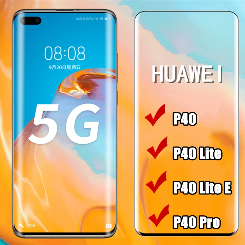9D полное покрытие из закаленного стекла для Huawe P40 Lite E Pro Защита от взрыва HD экран