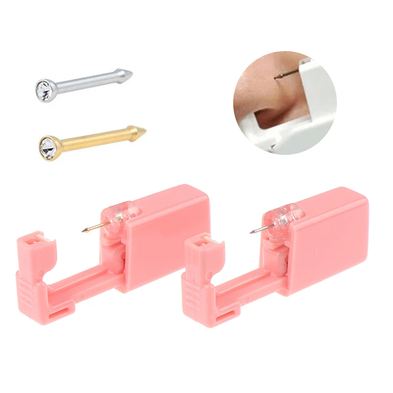 Одноразовый безопасный стерильный прибор для пирсинга в носу нержавеющая сталь