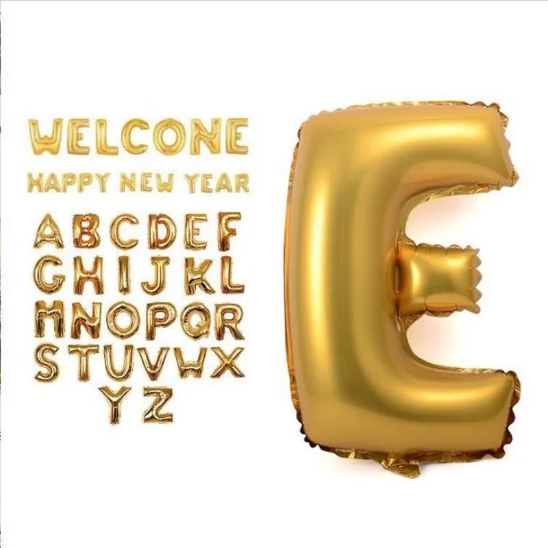 

40 inches Gold silver Letter Foil Balloons Birthday Party Banner Helium Letter Balloon Wedding Decoration Ballons Holiday Supply
