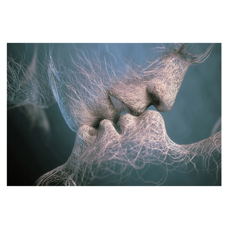 

Wall Decor Multicolor Love Kiss Abstract Painting Canvas Painting Wall Art for Parlor Bedroom Decoration,100X60cm