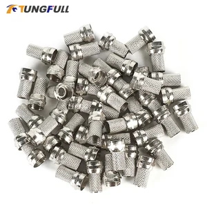 Коннекторы для коаксиального кабеля, TUNGFULL, 10-100 шт., RG6, типа F, латунные, односторонние, оцинкованные, медные